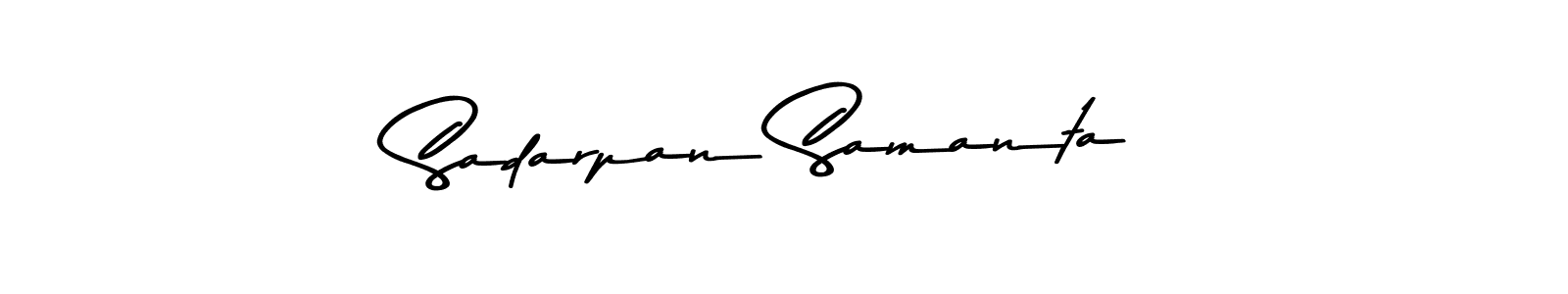 The best way (Asem Kandis PERSONAL USE) to make a short signature is to pick only two or three words in your name. The name Sadarpan Samanta include a total of six letters. For converting this name. Sadarpan Samanta signature style 9 images and pictures png