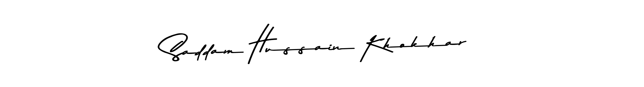 Design your own signature with our free online signature maker. With this signature software, you can create a handwritten (Asem Kandis PERSONAL USE) signature for name Saddam Hussain Khokhar. Saddam Hussain Khokhar signature style 9 images and pictures png