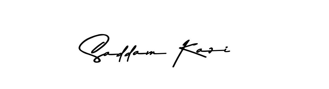 Design your own signature with our free online signature maker. With this signature software, you can create a handwritten (Asem Kandis PERSONAL USE) signature for name Saddam Kazi. Saddam Kazi signature style 9 images and pictures png