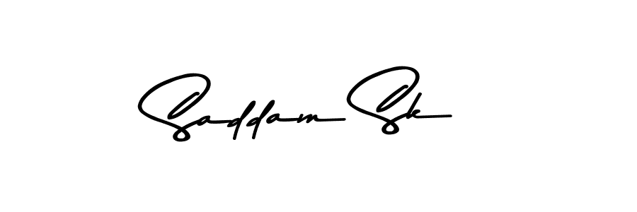 Create a beautiful signature design for name Saddam Sk. With this signature (Asem Kandis PERSONAL USE) fonts, you can make a handwritten signature for free. Saddam Sk signature style 9 images and pictures png