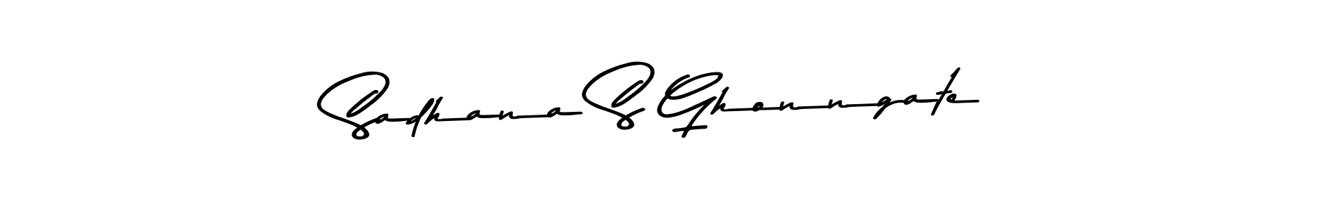 The best way (Asem Kandis PERSONAL USE) to make a short signature is to pick only two or three words in your name. The name Sadhana S Ghonngate include a total of six letters. For converting this name. Sadhana S Ghonngate signature style 9 images and pictures png