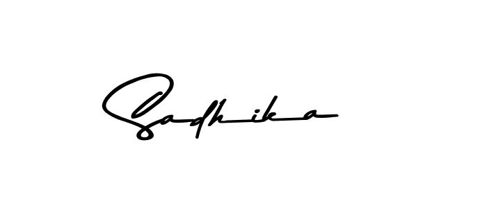 Make a beautiful signature design for name Sadhika. With this signature (Asem Kandis PERSONAL USE) style, you can create a handwritten signature for free. Sadhika signature style 9 images and pictures png