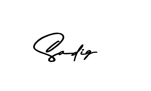 Use a signature maker to create a handwritten signature online. With this signature software, you can design (Asem Kandis PERSONAL USE) your own signature for name Sadig. Sadig signature style 9 images and pictures png