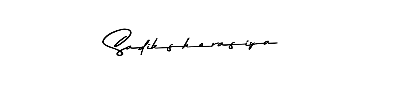 Make a beautiful signature design for name Sadiksherasiya. With this signature (Asem Kandis PERSONAL USE) style, you can create a handwritten signature for free. Sadiksherasiya signature style 9 images and pictures png