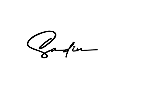 How to make Sadin name signature. Use Asem Kandis PERSONAL USE style for creating short signs online. This is the latest handwritten sign. Sadin signature style 9 images and pictures png