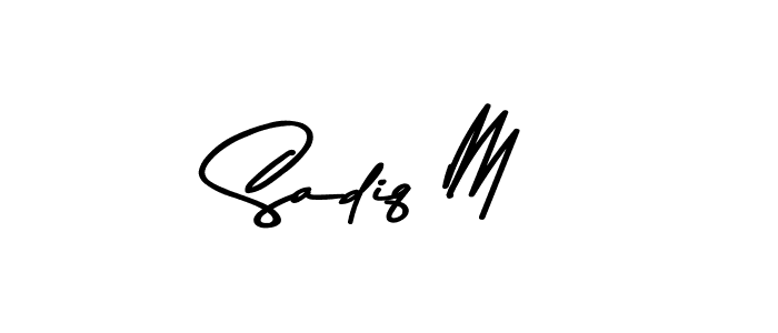 The best way (Asem Kandis PERSONAL USE) to make a short signature is to pick only two or three words in your name. The name Sadiq M include a total of six letters. For converting this name. Sadiq M signature style 9 images and pictures png