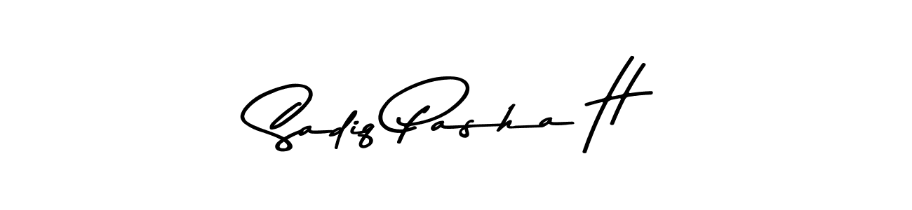 Similarly Asem Kandis PERSONAL USE is the best handwritten signature design. Signature creator online .You can use it as an online autograph creator for name Sadiq Pasha H. Sadiq Pasha H signature style 9 images and pictures png