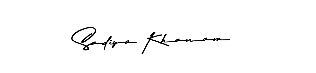 How to make Sadiya Khanam name signature. Use Asem Kandis PERSONAL USE style for creating short signs online. This is the latest handwritten sign. Sadiya Khanam signature style 9 images and pictures png