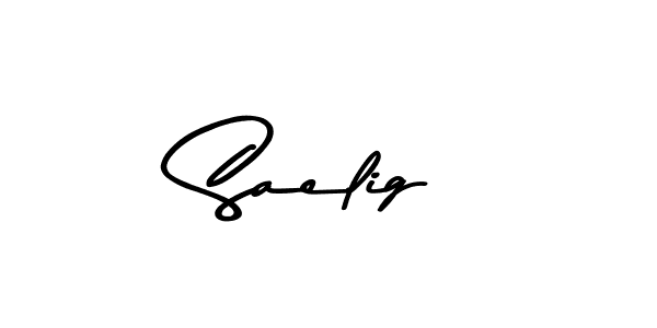 How to make Saelig name signature. Use Asem Kandis PERSONAL USE style for creating short signs online. This is the latest handwritten sign. Saelig signature style 9 images and pictures png