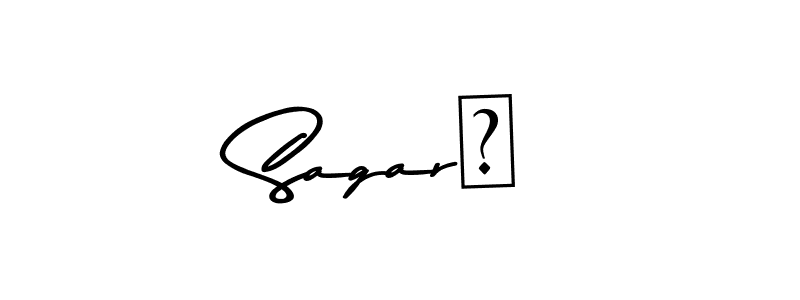 How to make Sagar♡ name signature. Use Asem Kandis PERSONAL USE style for creating short signs online. This is the latest handwritten sign. Sagar♡ signature style 9 images and pictures png