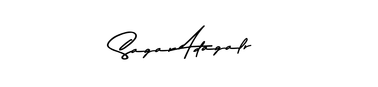 You should practise on your own different ways (Asem Kandis PERSONAL USE) to write your name (Sagar Adagalr) in signature. don't let someone else do it for you. Sagar Adagalr signature style 9 images and pictures png