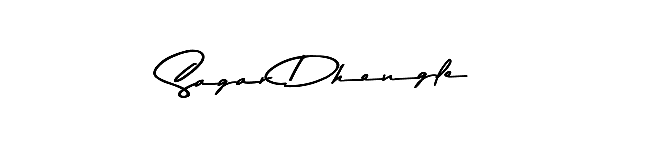How to make Sagar Dhengle name signature. Use Asem Kandis PERSONAL USE style for creating short signs online. This is the latest handwritten sign. Sagar Dhengle signature style 9 images and pictures png
