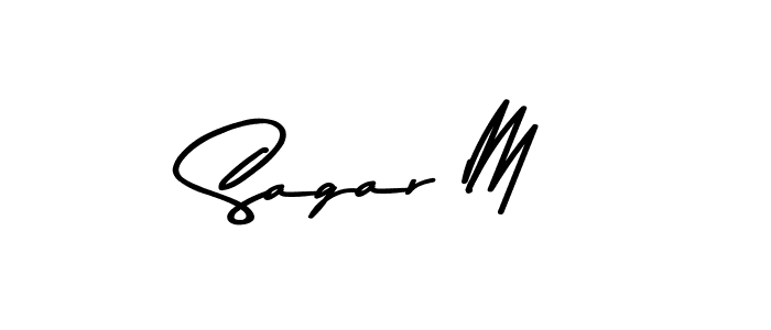 How to make Sagar M signature? Asem Kandis PERSONAL USE is a professional autograph style. Create handwritten signature for Sagar M name. Sagar M signature style 9 images and pictures png