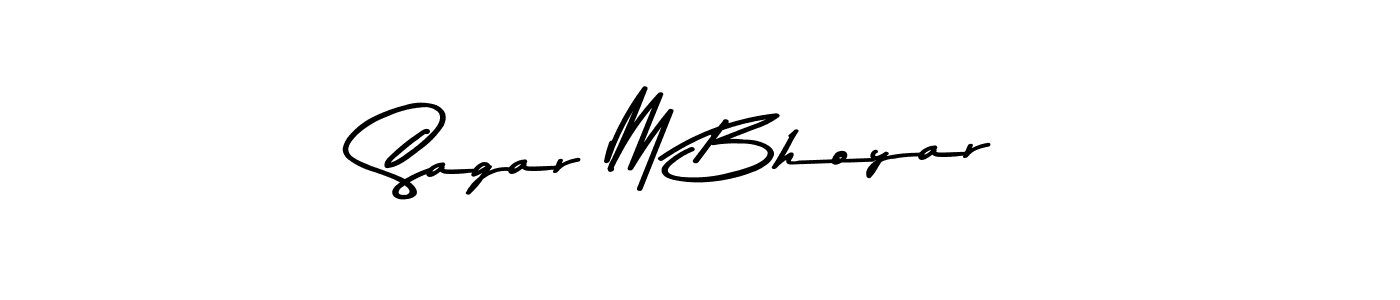 The best way (Asem Kandis PERSONAL USE) to make a short signature is to pick only two or three words in your name. The name Sagar M Bhoyar include a total of six letters. For converting this name. Sagar M Bhoyar signature style 9 images and pictures png