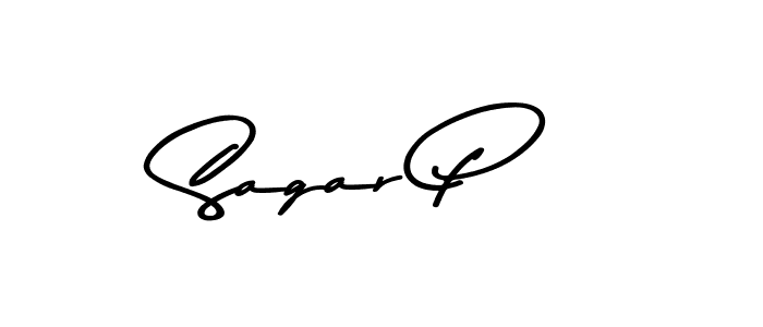 Sagar P stylish signature style. Best Handwritten Sign (Asem Kandis PERSONAL USE) for my name. Handwritten Signature Collection Ideas for my name Sagar P. Sagar P signature style 9 images and pictures png