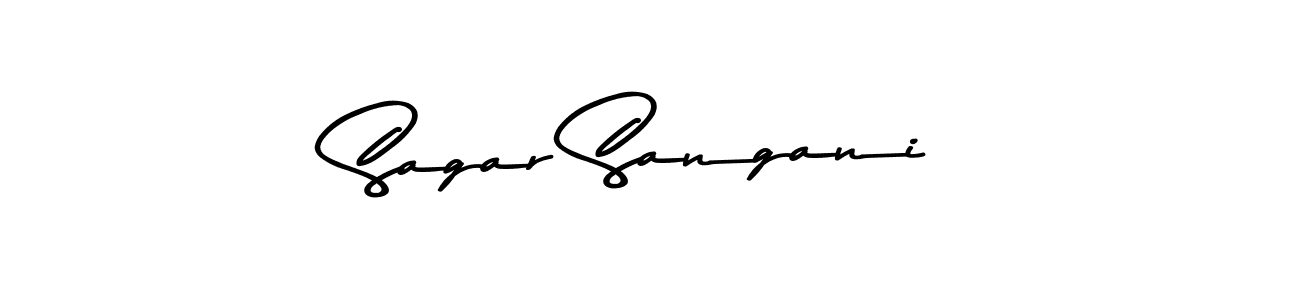 Create a beautiful signature design for name Sagar Sangani. With this signature (Asem Kandis PERSONAL USE) fonts, you can make a handwritten signature for free. Sagar Sangani signature style 9 images and pictures png