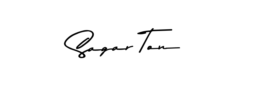 Create a beautiful signature design for name Sagar Ton. With this signature (Asem Kandis PERSONAL USE) fonts, you can make a handwritten signature for free. Sagar Ton signature style 9 images and pictures png