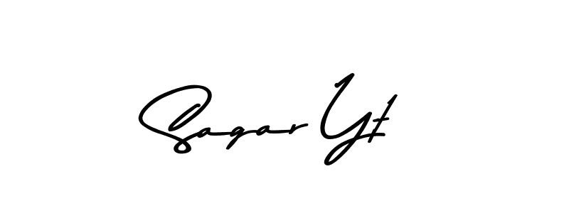 Create a beautiful signature design for name Sagar Yt. With this signature (Asem Kandis PERSONAL USE) fonts, you can make a handwritten signature for free. Sagar Yt signature style 9 images and pictures png