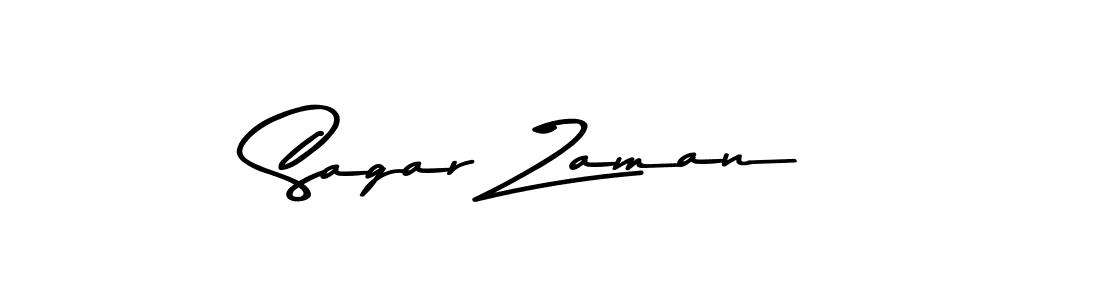 How to make Sagar Zaman name signature. Use Asem Kandis PERSONAL USE style for creating short signs online. This is the latest handwritten sign. Sagar Zaman signature style 9 images and pictures png