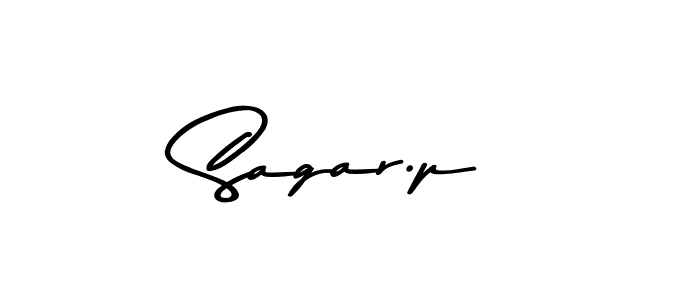 Create a beautiful signature design for name Sagar.p. With this signature (Asem Kandis PERSONAL USE) fonts, you can make a handwritten signature for free. Sagar.p signature style 9 images and pictures png