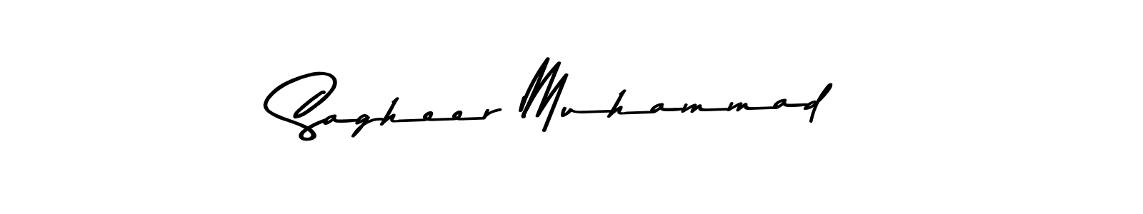 How to make Sagheer Muhammad name signature. Use Asem Kandis PERSONAL USE style for creating short signs online. This is the latest handwritten sign. Sagheer Muhammad signature style 9 images and pictures png