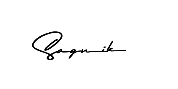 How to make Sagnik name signature. Use Asem Kandis PERSONAL USE style for creating short signs online. This is the latest handwritten sign. Sagnik signature style 9 images and pictures png