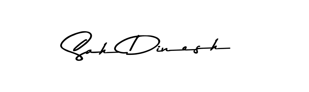 Use a signature maker to create a handwritten signature online. With this signature software, you can design (Asem Kandis PERSONAL USE) your own signature for name Sah Dinesh. Sah Dinesh signature style 9 images and pictures png
