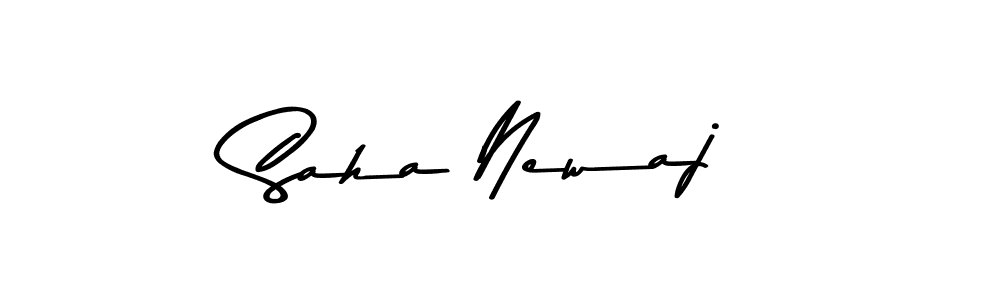 How to make Saha Newaj name signature. Use Asem Kandis PERSONAL USE style for creating short signs online. This is the latest handwritten sign. Saha Newaj signature style 9 images and pictures png