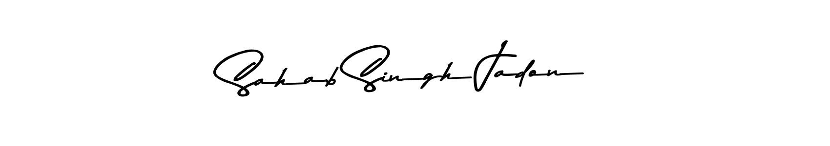 The best way (Asem Kandis PERSONAL USE) to make a short signature is to pick only two or three words in your name. The name Sahab Singh Jadon include a total of six letters. For converting this name. Sahab Singh Jadon signature style 9 images and pictures png