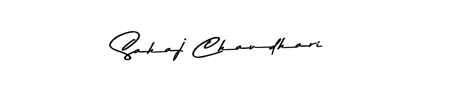 Create a beautiful signature design for name Sahaj Chaudhari. With this signature (Asem Kandis PERSONAL USE) fonts, you can make a handwritten signature for free. Sahaj Chaudhari signature style 9 images and pictures png