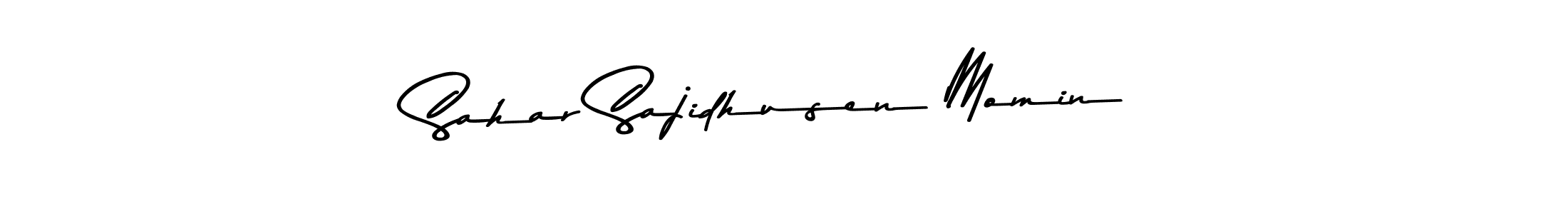 You should practise on your own different ways (Asem Kandis PERSONAL USE) to write your name (Sahar Sajidhusen Momin) in signature. don't let someone else do it for you. Sahar Sajidhusen Momin signature style 9 images and pictures png