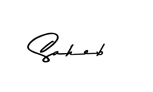 Use a signature maker to create a handwritten signature online. With this signature software, you can design (Asem Kandis PERSONAL USE) your own signature for name Saheb. Saheb signature style 9 images and pictures png