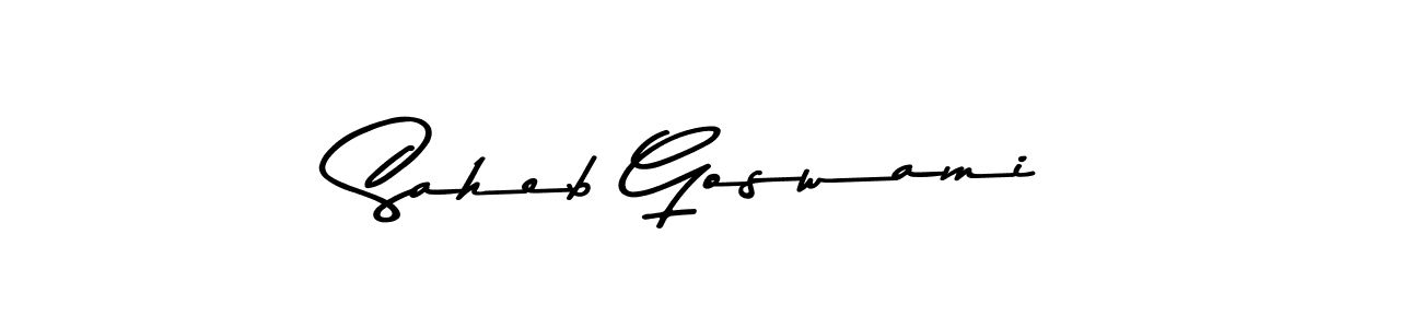 if you are searching for the best signature style for your name Saheb Goswami. so please give up your signature search. here we have designed multiple signature styles  using Asem Kandis PERSONAL USE. Saheb Goswami signature style 9 images and pictures png