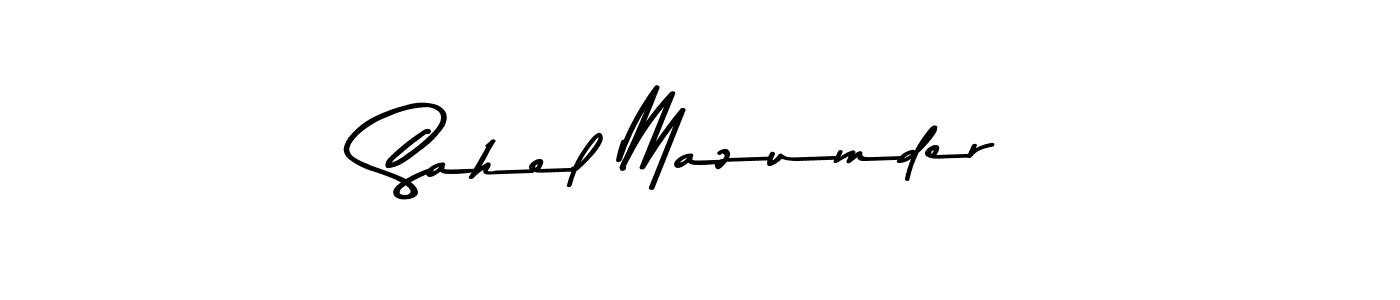 How to make Sahel Mazumder name signature. Use Asem Kandis PERSONAL USE style for creating short signs online. This is the latest handwritten sign. Sahel Mazumder signature style 9 images and pictures png