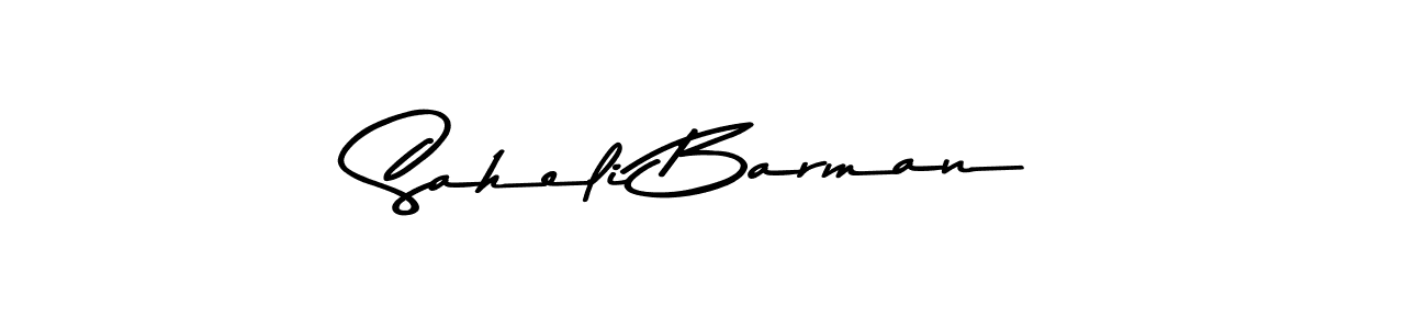 The best way (Asem Kandis PERSONAL USE) to make a short signature is to pick only two or three words in your name. The name Saheli Barman include a total of six letters. For converting this name. Saheli Barman signature style 9 images and pictures png