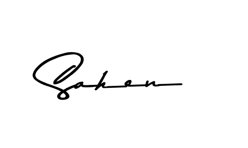 How to make Sahen name signature. Use Asem Kandis PERSONAL USE style for creating short signs online. This is the latest handwritten sign. Sahen signature style 9 images and pictures png