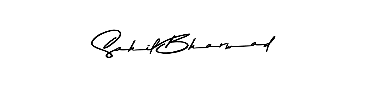 This is the best signature style for the Sahil Bharwad name. Also you like these signature font (Asem Kandis PERSONAL USE). Mix name signature. Sahil Bharwad signature style 9 images and pictures png
