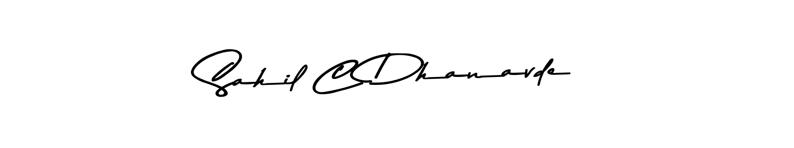 if you are searching for the best signature style for your name Sahil C Dhanavde. so please give up your signature search. here we have designed multiple signature styles  using Asem Kandis PERSONAL USE. Sahil C Dhanavde signature style 9 images and pictures png