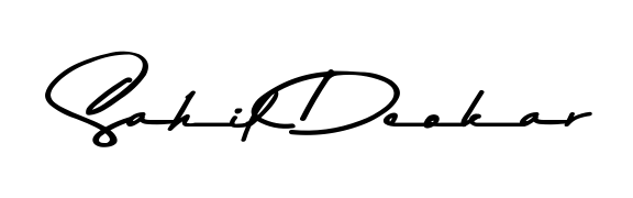 A classic penmanship look for Sahil Deokar. The Asem Kandis PERSONAL USE font brings timeless elegance and confidence to every signed document. Sahil Deokar signature style 9 images and pictures png