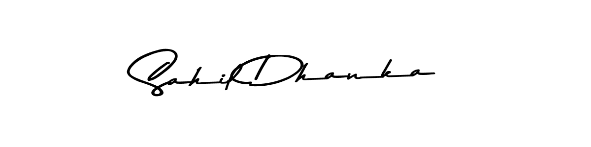 Make a beautiful signature design for name Sahil Dhanka. With this signature (Asem Kandis PERSONAL USE) style, you can create a handwritten signature for free. Sahil Dhanka signature style 9 images and pictures png
