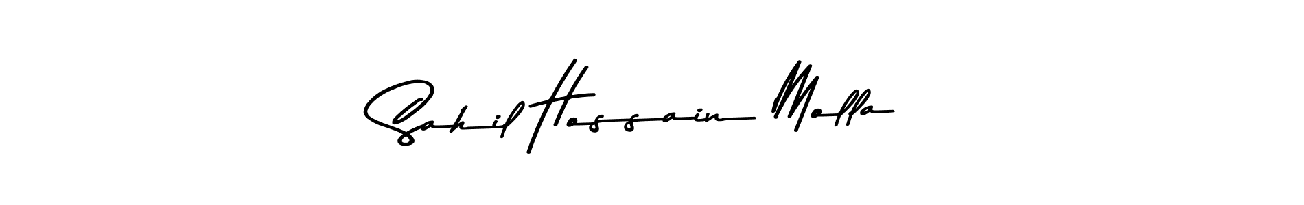 How to make Sahil Hossain Molla name signature. Use Asem Kandis PERSONAL USE style for creating short signs online. This is the latest handwritten sign. Sahil Hossain Molla signature style 9 images and pictures png
