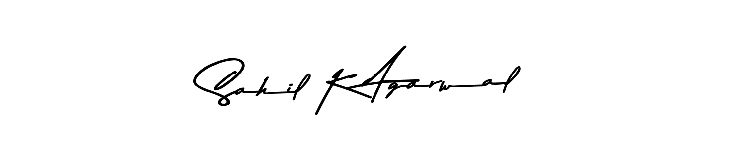 Make a beautiful signature design for name Sahil K Agarwal. With this signature (Asem Kandis PERSONAL USE) style, you can create a handwritten signature for free. Sahil K Agarwal signature style 9 images and pictures png