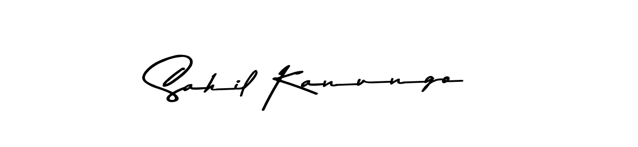 How to make Sahil Kanungo name signature. Use Asem Kandis PERSONAL USE style for creating short signs online. This is the latest handwritten sign. Sahil Kanungo signature style 9 images and pictures png