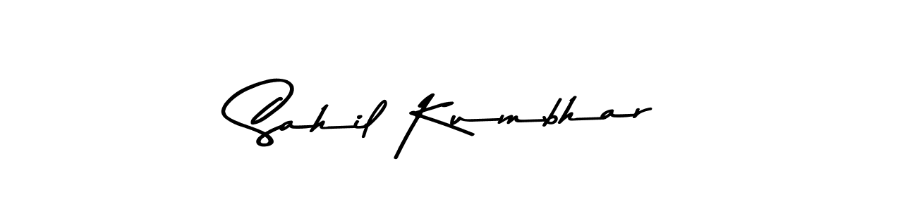 How to make Sahil Kumbhar name signature. Use Asem Kandis PERSONAL USE style for creating short signs online. This is the latest handwritten sign. Sahil Kumbhar signature style 9 images and pictures png