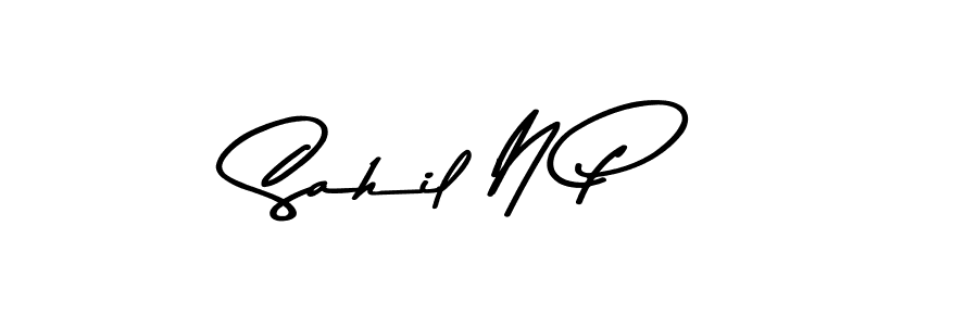 Create a beautiful signature design for name Sahil N P. With this signature (Asem Kandis PERSONAL USE) fonts, you can make a handwritten signature for free. Sahil N P signature style 9 images and pictures png