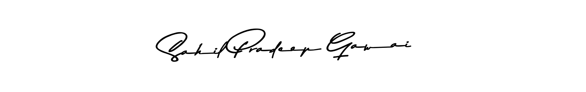 Create a beautiful signature design for name Sahil Pradeep Gawai. With this signature (Asem Kandis PERSONAL USE) fonts, you can make a handwritten signature for free. Sahil Pradeep Gawai signature style 9 images and pictures png