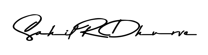 Download transparent PNG signature for name Sahil R Dhurve styled with Asem Kandis PERSONAL USE font. Ready to paste directly into PDF and Word agreements. Sahil R Dhurve signature style 9 images and pictures png