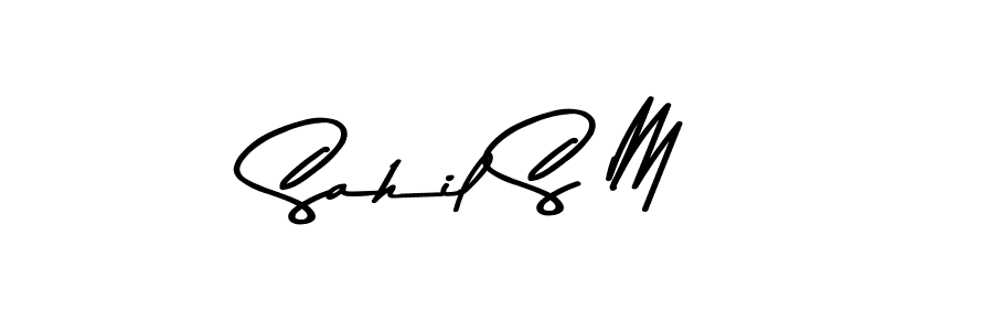Also You can easily find your signature by using the search form. We will create Sahil S M name handwritten signature images for you free of cost using Asem Kandis PERSONAL USE sign style. Sahil S M signature style 9 images and pictures png
