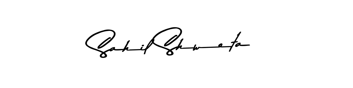 Create a beautiful signature design for name Sahil Shweta. With this signature (Asem Kandis PERSONAL USE) fonts, you can make a handwritten signature for free. Sahil Shweta signature style 9 images and pictures png