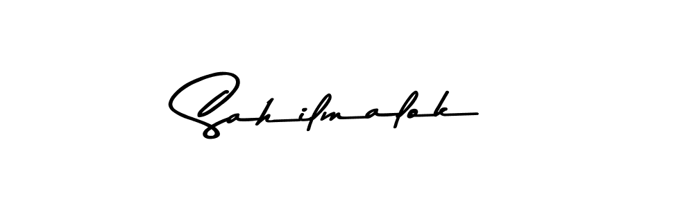 Create a beautiful signature design for name Sahilmalok. With this signature (Asem Kandis PERSONAL USE) fonts, you can make a handwritten signature for free. Sahilmalok signature style 9 images and pictures png